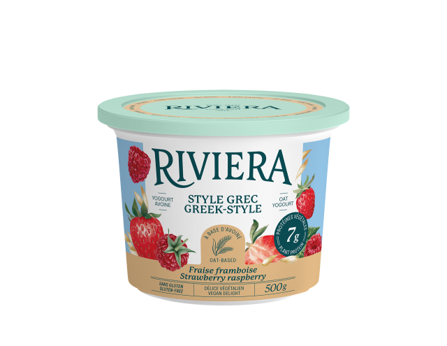 Greek-Style Oat Yogourt strawberry raspberry